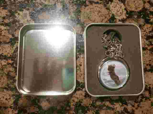 Collectible Eagle Pocket Watch Majestic Flight Al Agnew in Tin By Avon NEW