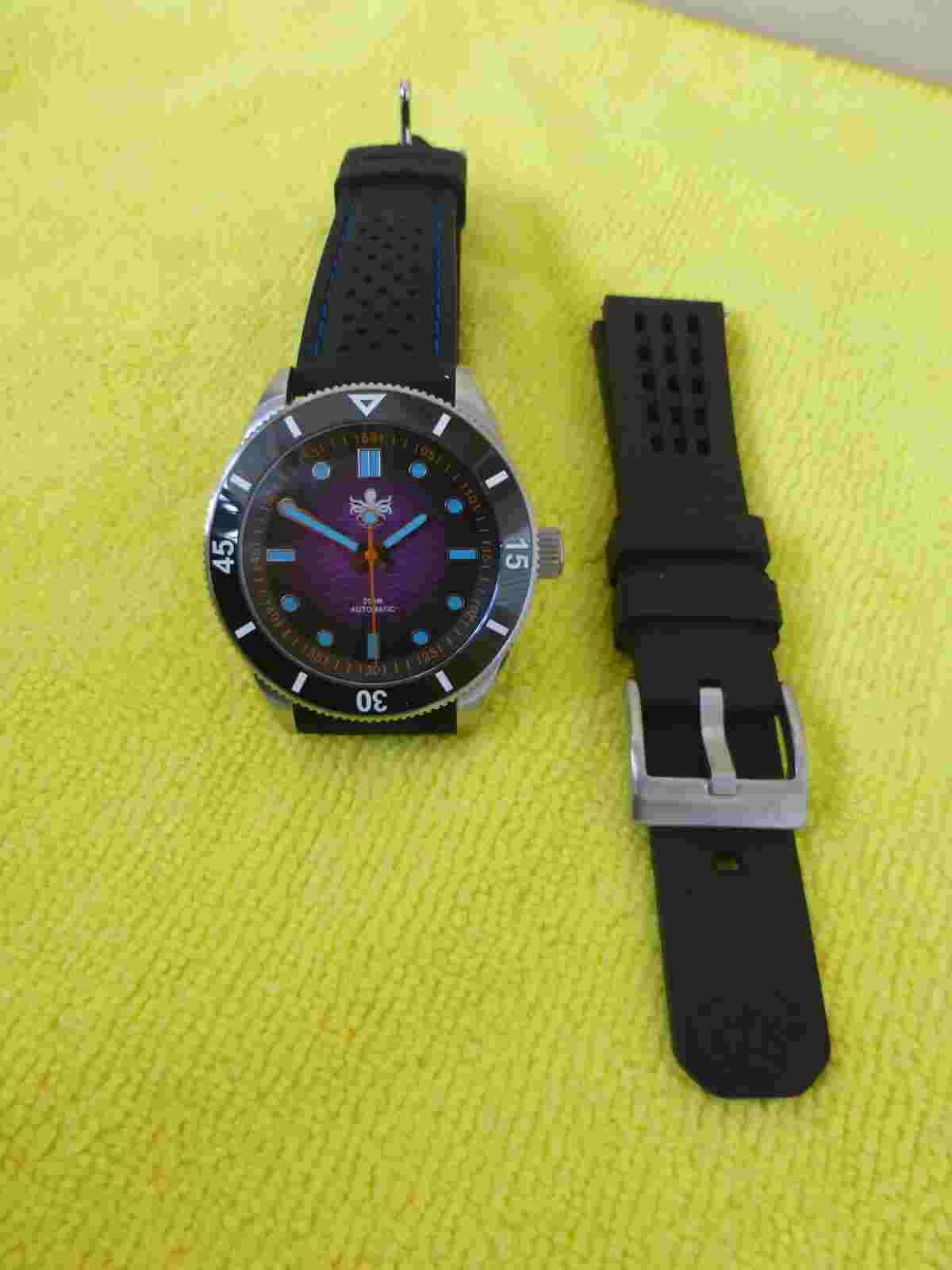 Phoibos Wave Master Automatic Watch, Purple Dial,  39.5mm case, Miyota 9015