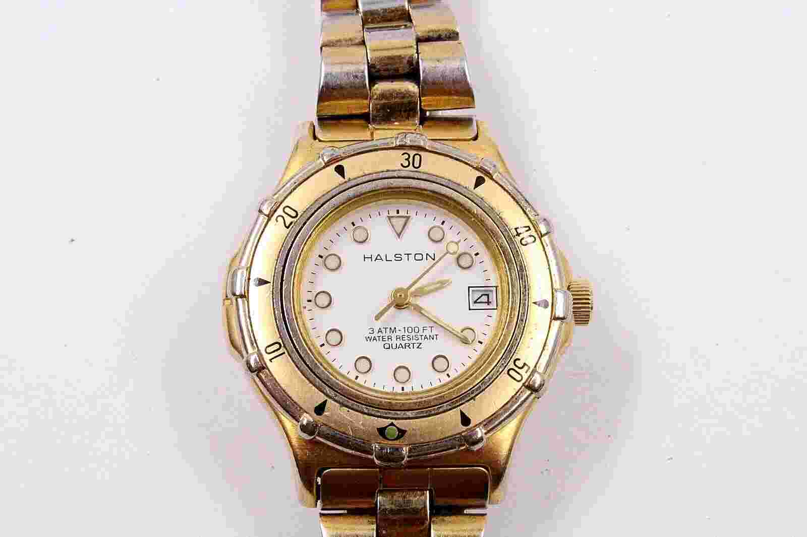 HALSTON WOMAN'S Wrist Watch DATE 001-6L12 Tested