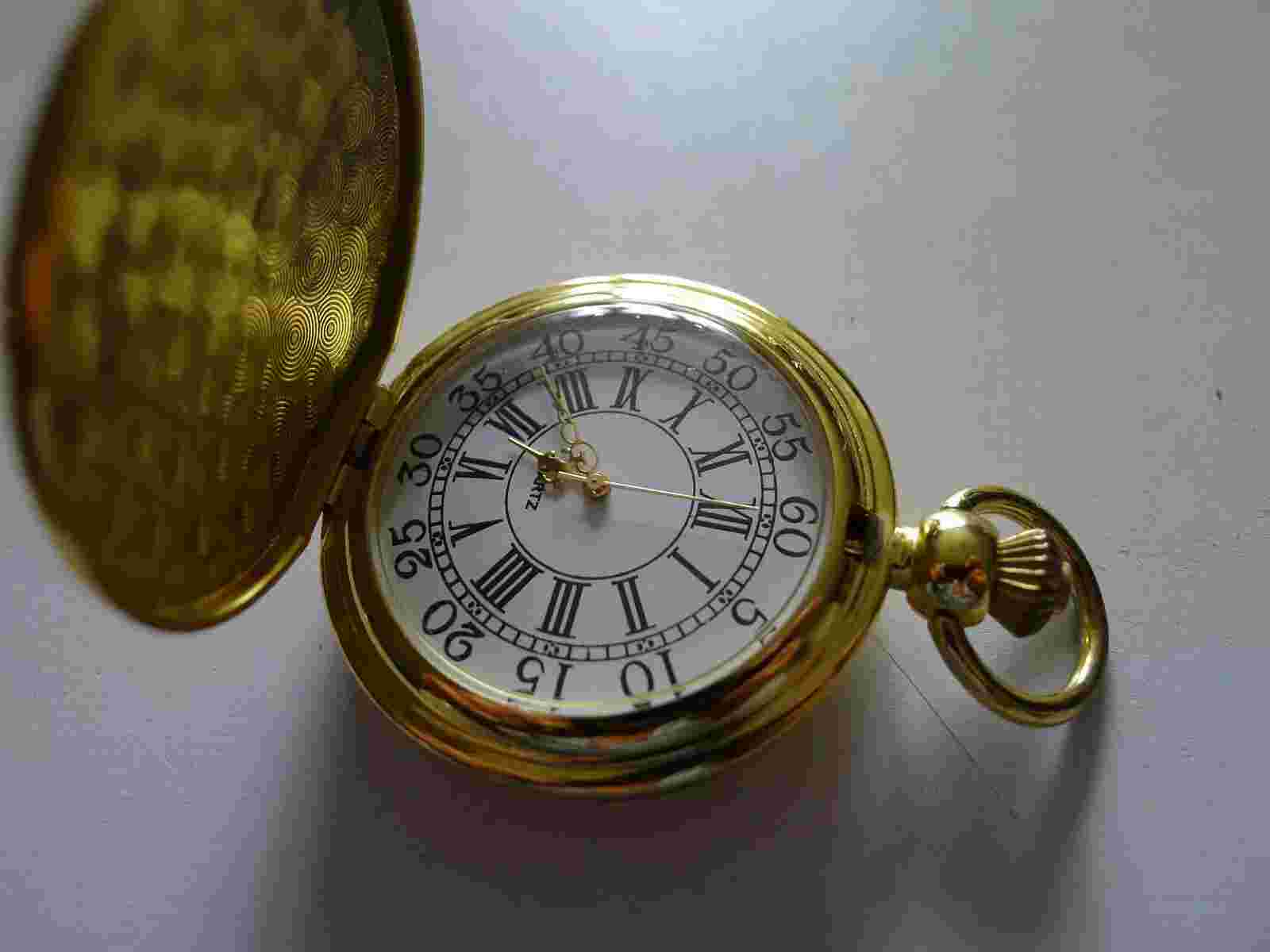 NEW..Gold Plated Retro Style  Qtz Hunter Pocket Watch...GWC.