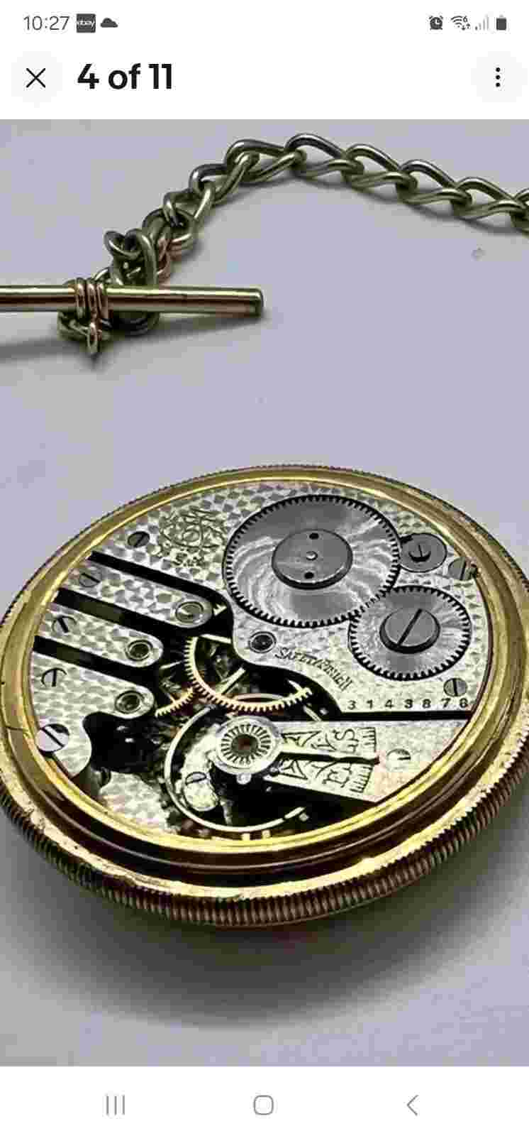 Antique B W C Co Windsor Pocket Watch Gold Presentation . American. 52 Mm