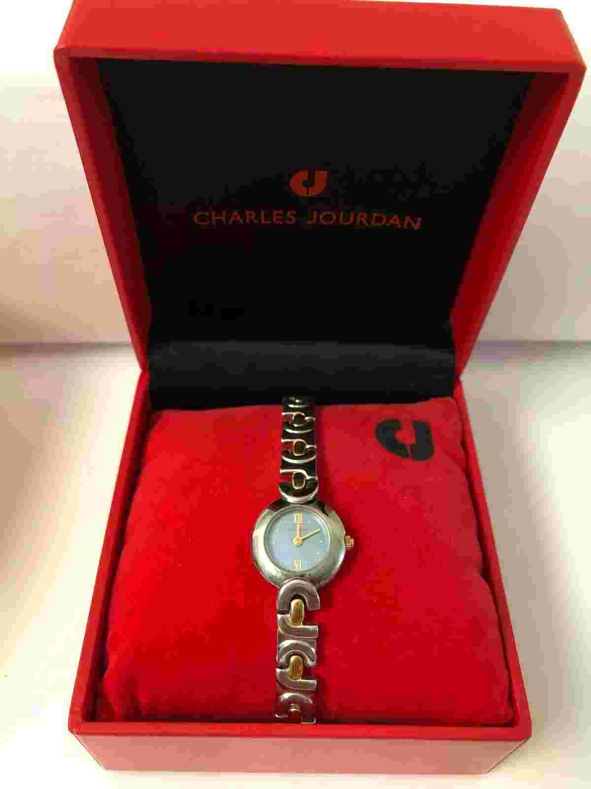 Authentic CHARLES JOURDAN Water Resistant Stainless Steel Blue Pearl Women Watch