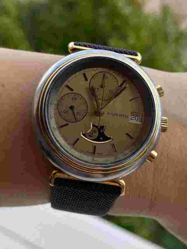 Chronograph Moonphase Automatic Valjoux 7758  Wyler Vetta Mens40mm Just Serviced