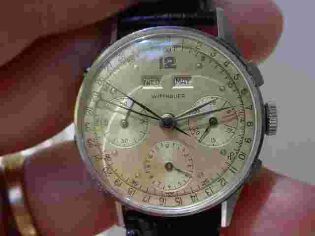 Vintage Wittnauer Chronograph, Triple Calendar, Valjoux 72C Movement. Unpolished