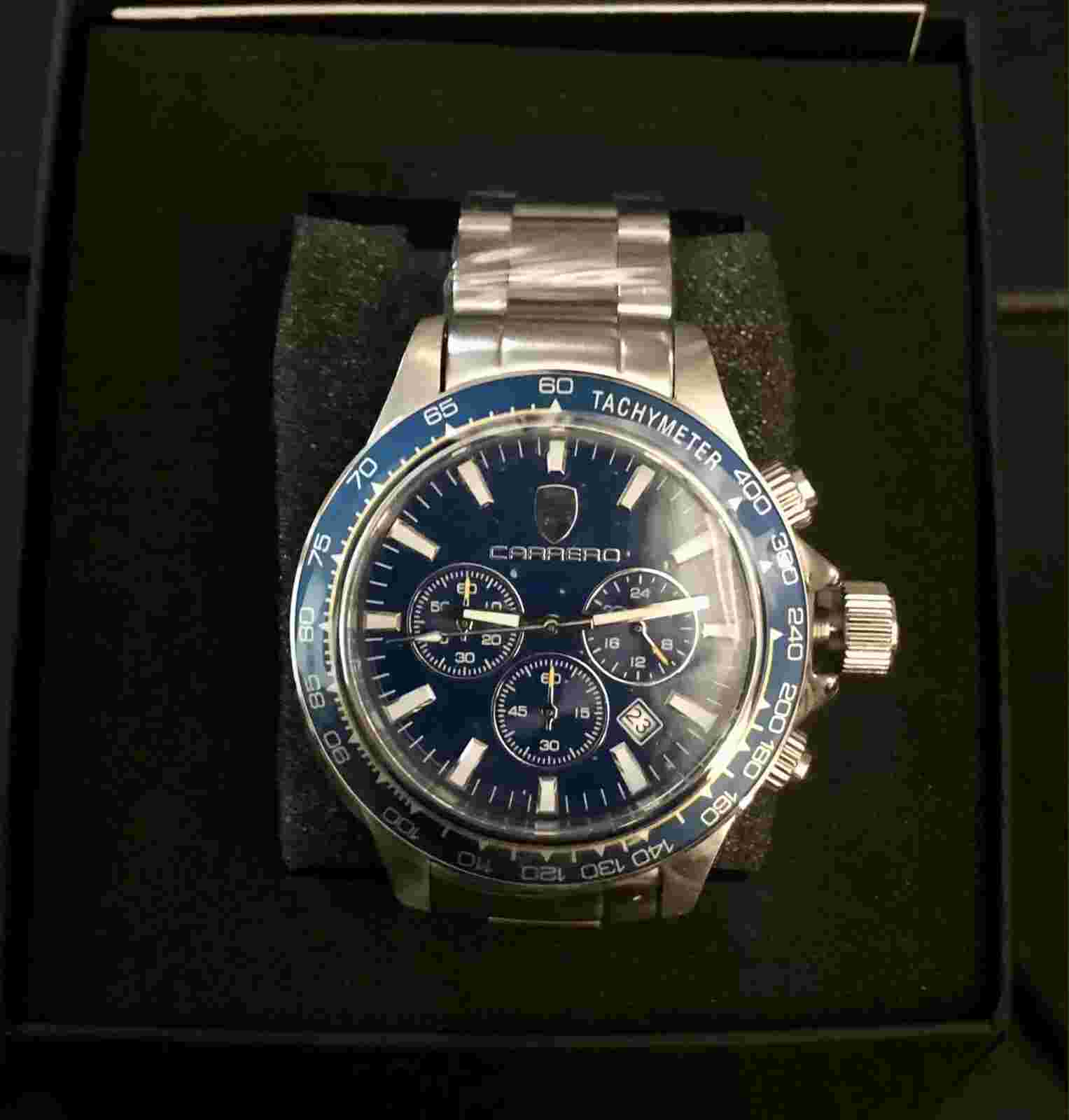 Torino Carrero Watch C5866BUBU with Tachymeter Stainless Steel with Blue dial