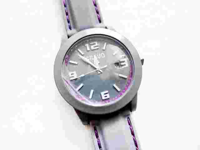 NEW WITH BOX CRAYO GREY PURPLE UNISEX ANALOG QUARTZ WRIST WATCH + DATE CR1305