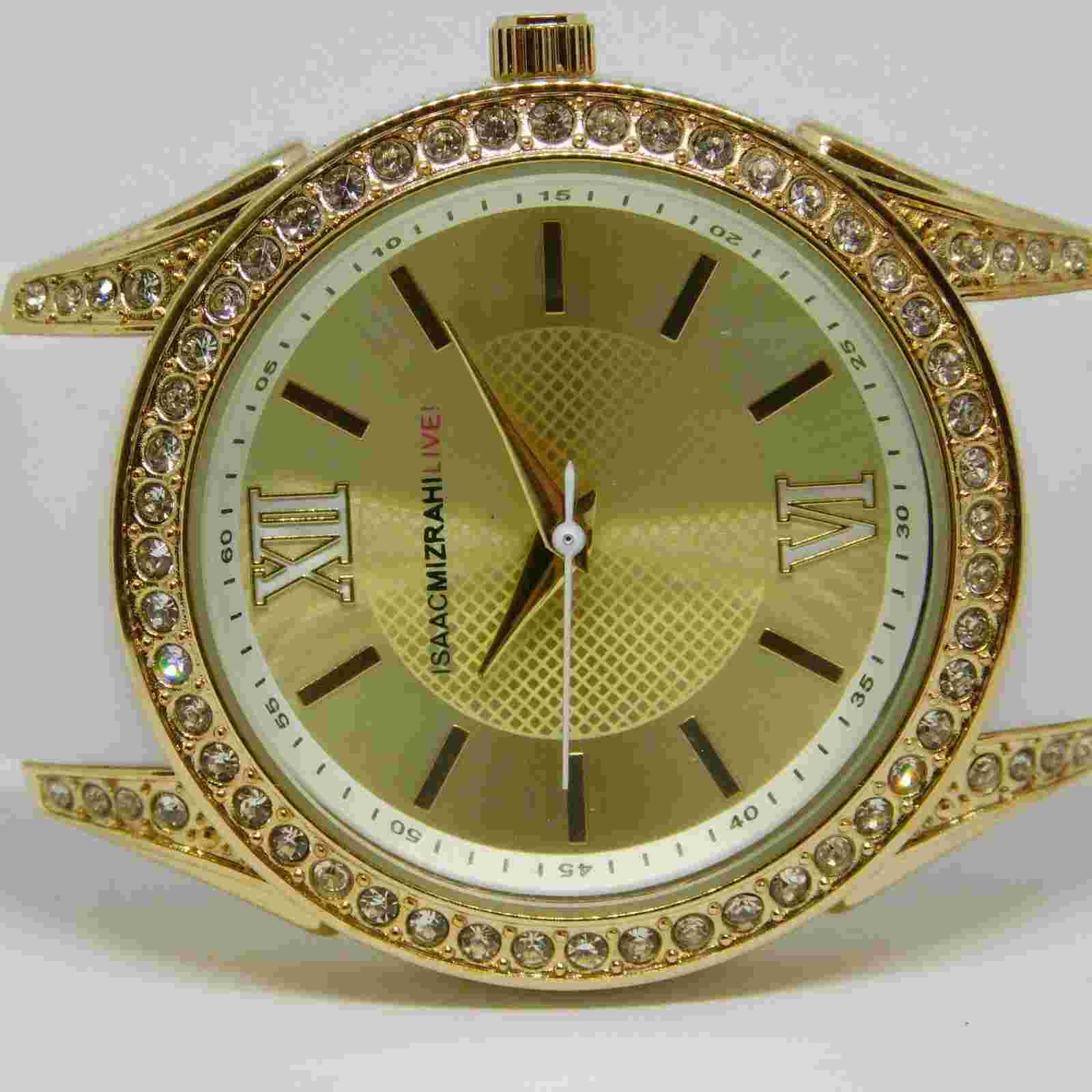 ISAAC MIZRAHI LIVE! IMZ487 Crystals Quartz Analog Women's Watch New Battery