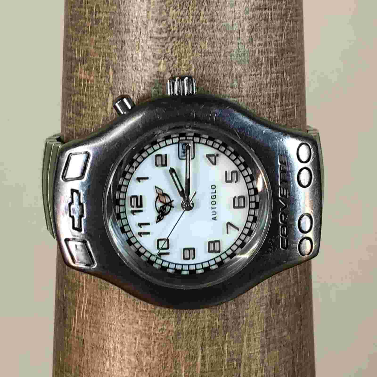Vintage Autoglo Chevrolet Corvette Men TX0298 39mm Quartz Watch 7 1/4"