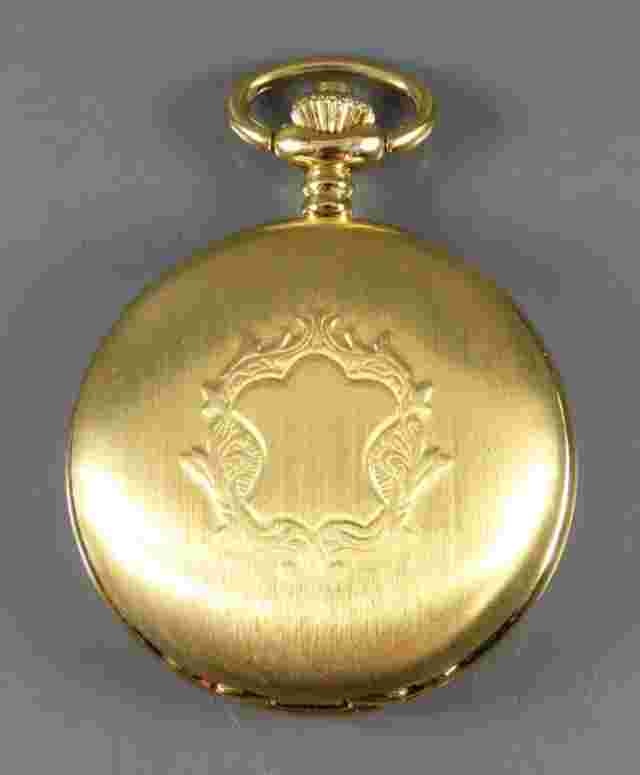 VTG GOTHAM POCKET WATCH Brushed Gold Tone QUARTZ NEW BATTERY Mint Condition