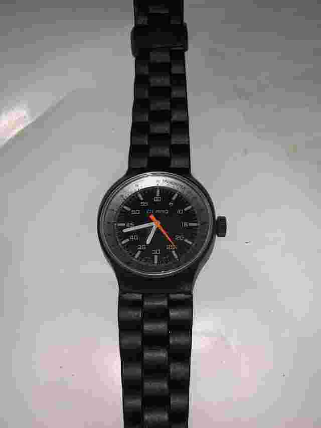 Claro (Chalet?)1970s  Black  Swiss Made Tachometer Windup Watch Mint & Working