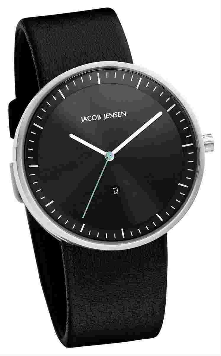 Jacob Jensen Mens Strata Series Watch - Black/Black