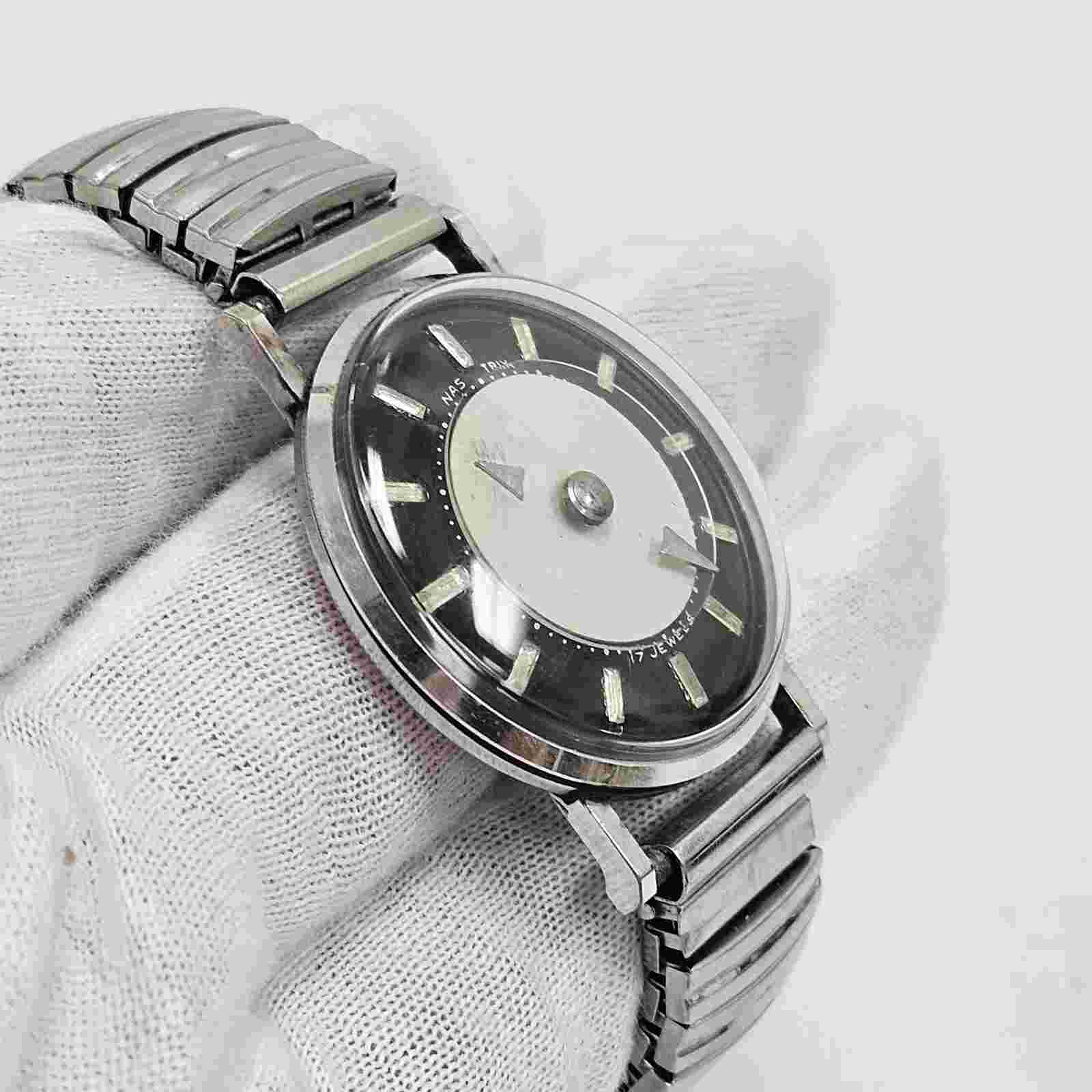 Nastrix Men's Watch Rare Mystery Black Dial - 17 Jewels Mechanical Swiss Works