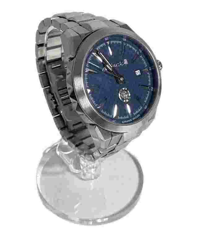 Roberto Cavalli by Franck Muller Quartz Navy Blue Silver Mens Date Analog Used