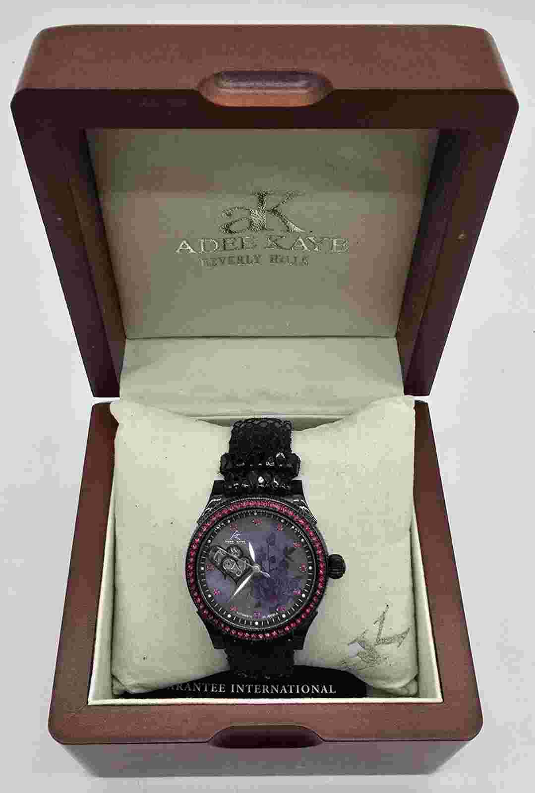 ADEE KAYE aK Bevery Hills Watch Pink Rhinestones Heart Watch