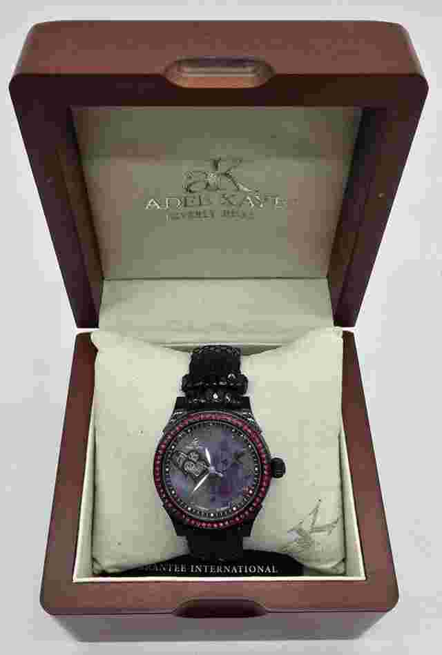 ADEE KAYE aK Bevery Hills Watch Pink Rhinestones Heart Watch