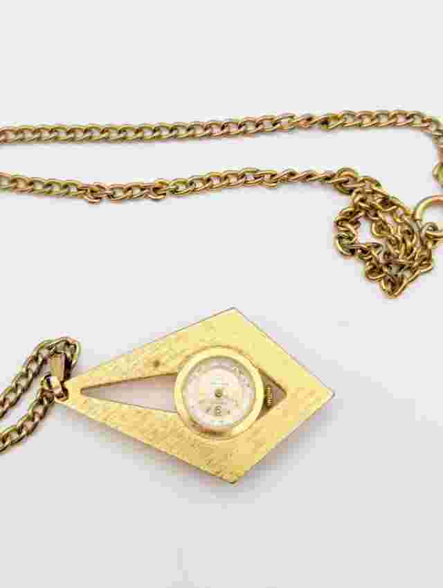 Vintage Lausanne Swiss Women's Pendant Watch on Chain 17 Jewels PARTS/REPAIR