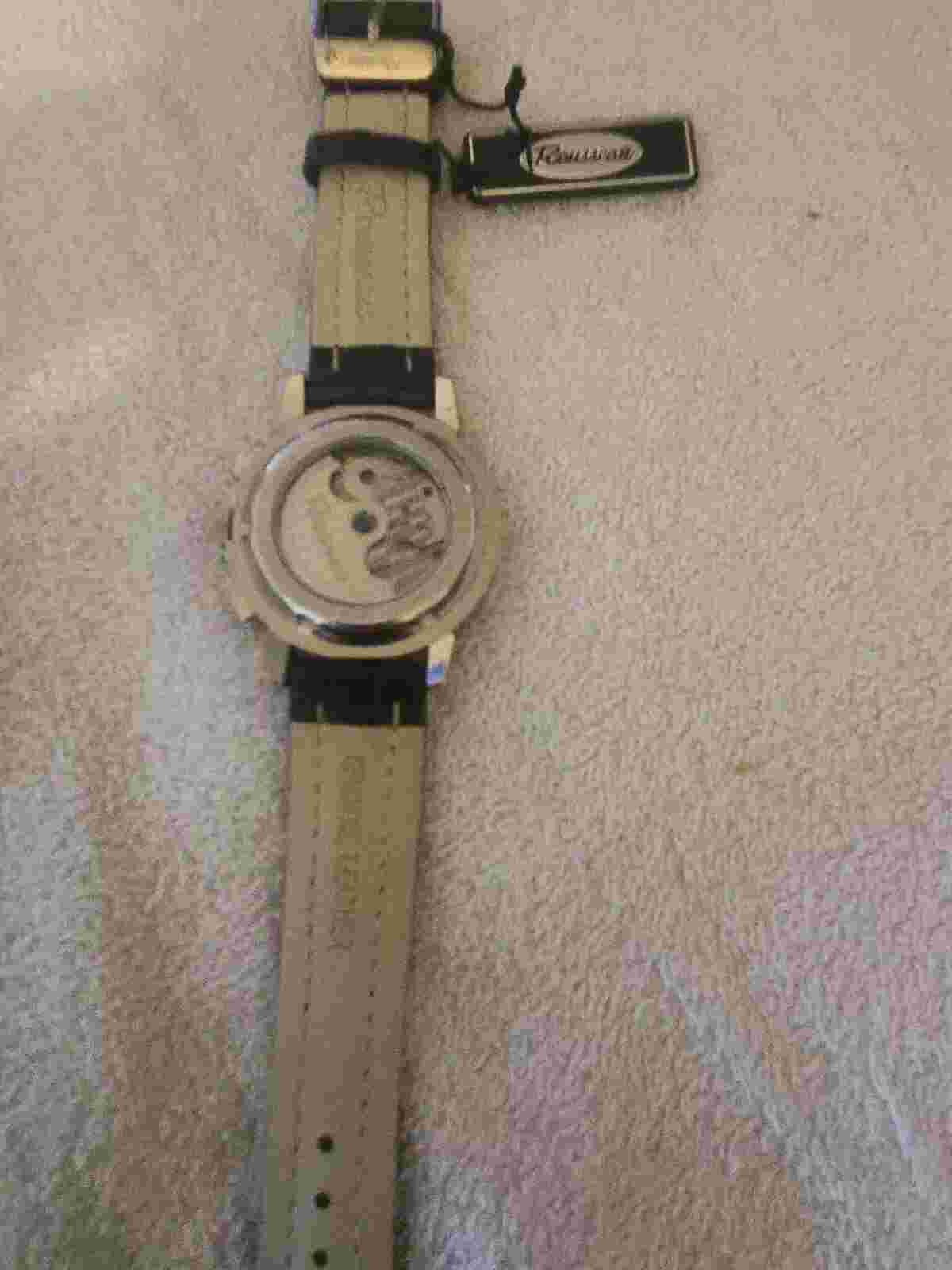 Rousseau Automatic Stainless Steel/ Leather Watch. W/Date Indicator. 25.4mm