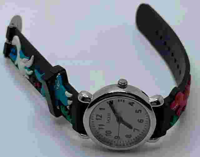 J-Axis Watch Kids Dinosaur 27mm Case Rubber Strap Quartz Three Hands