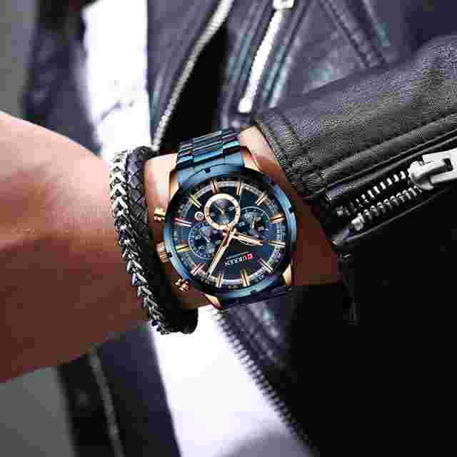 Reloj de Pulsera de Cuarzo para Hombre, cronómetro Deportivo Masculino, de Acero