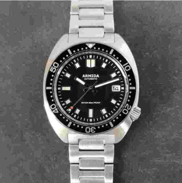 Armida A13 300m 41mm Dive Watch NEW black  bezel. Shipped from USA