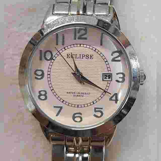 Eclipse Silver Tone Pink Face Watch