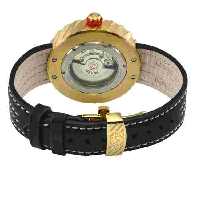 GV2 By Gevril Men's 13203 Motorcycle Automatic Blue Leather Swiss Watch