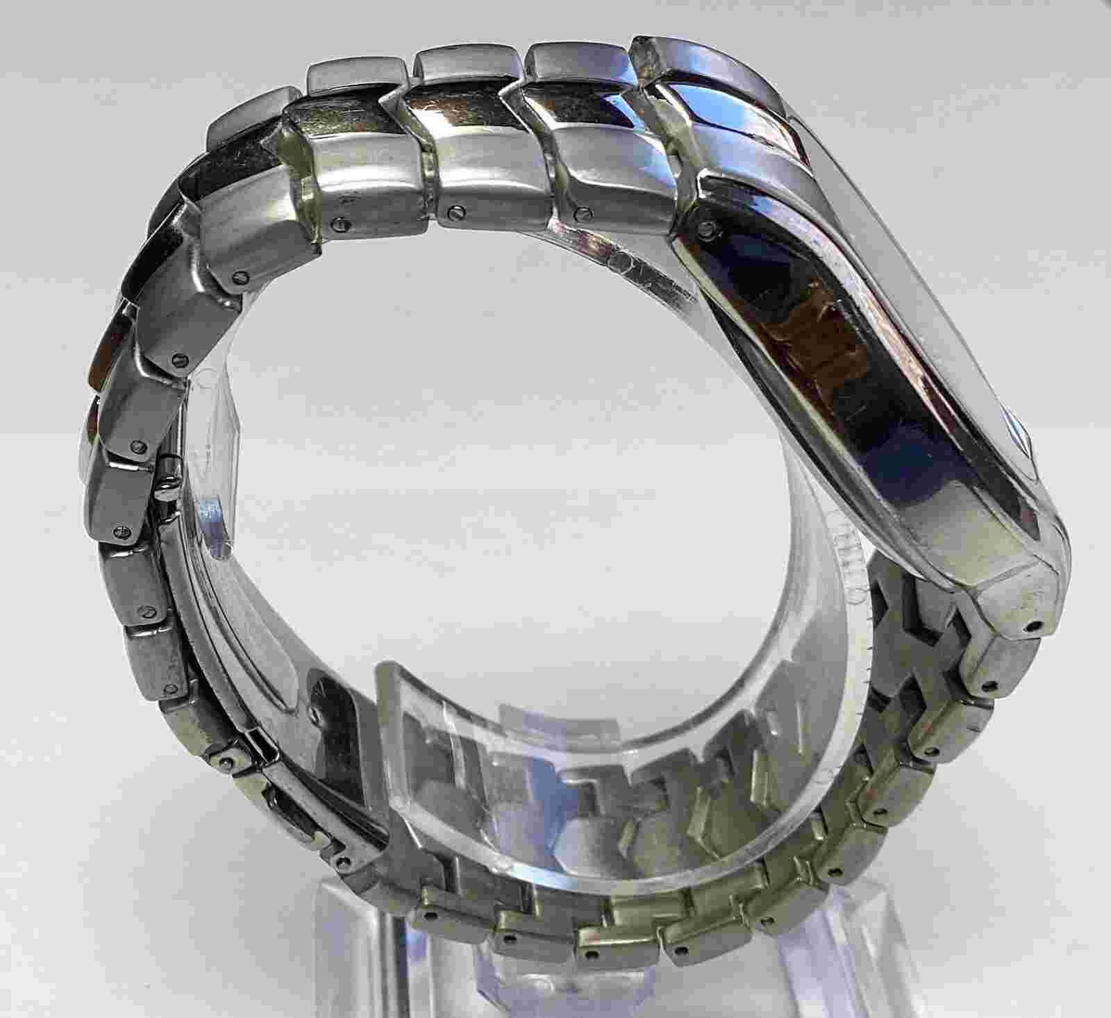 Cote d' Azur Mens Watch Silver Toned Stainless Steel Link Band New Battery