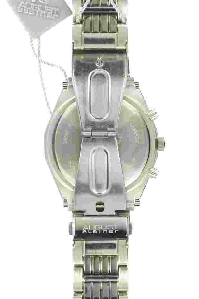 August Steiner AS8105BU Men's Silver-tone Base Metal Blue Dial