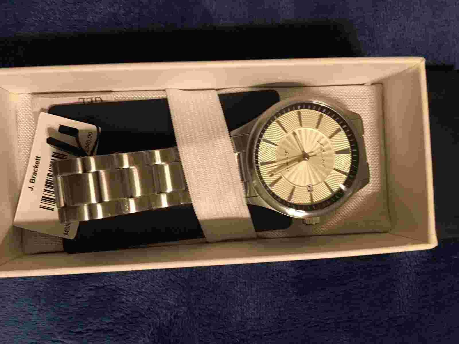 J. Brackett NAVIGLI - Creme Mens Watch BRAND NEW $345 Retail Stainless