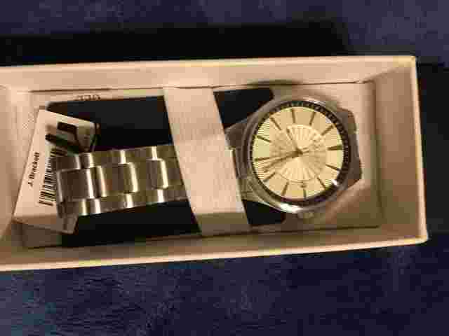 J. Brackett NAVIGLI - Creme Mens Watch BRAND NEW $345 Retail Stainless