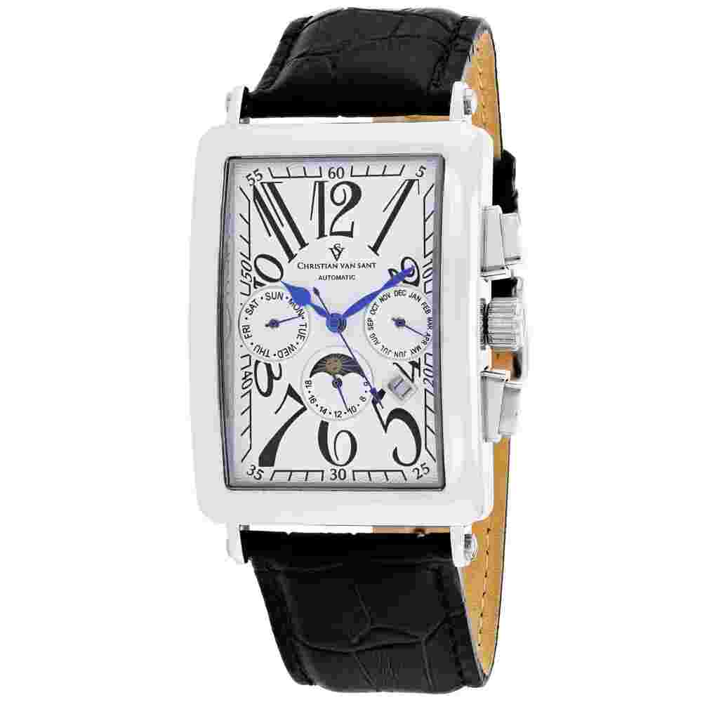 Christian Van Sant CV9131 Prodigy 52mm Men's Black Leather Watch