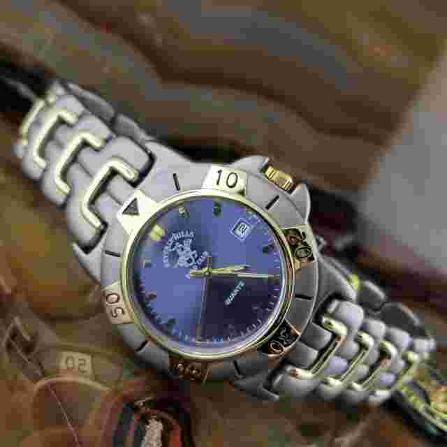 Mens POLO Titanium Finish SEL Stainless Steel Watch