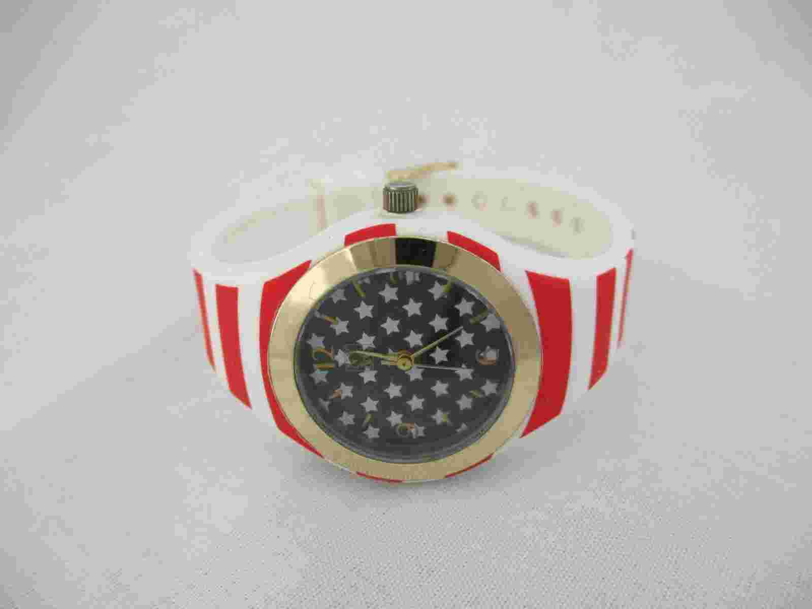 New York & Co Women's Flag Buckle Band Analog Watch