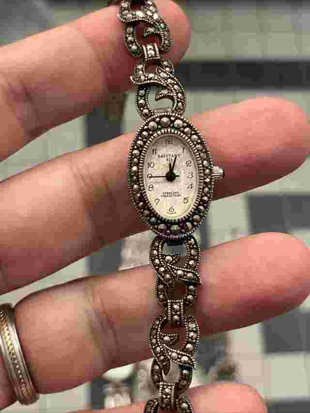 3 Ladies Sterling Marcasite Watches Brittany Glamour