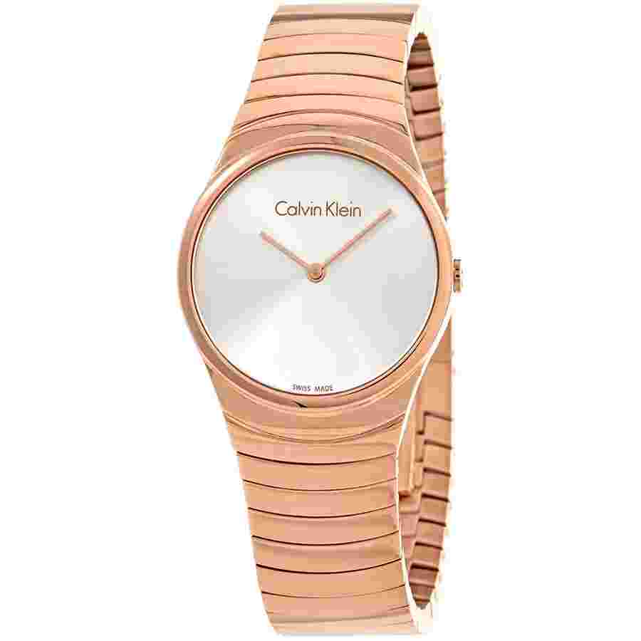 Womens Wristwatch CK CALVIN KLEIN WHIRL K8A23646 Steel Gold Rose SWISS MADE