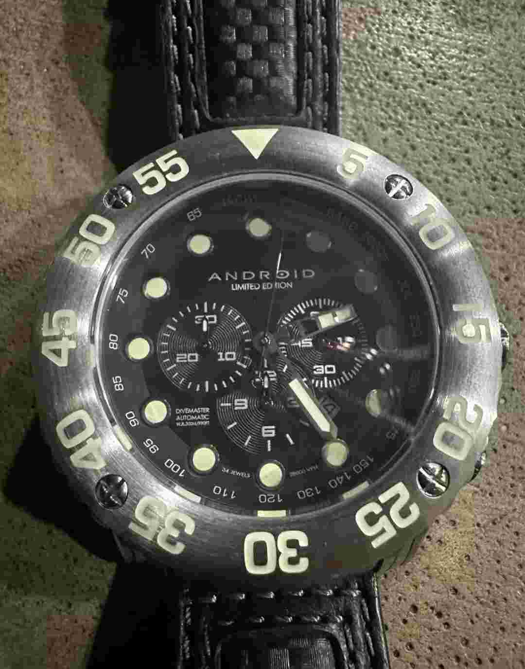 ANDROID Divemaster 55mm Automatic Chrono AD793BK Limited Edition 069/200