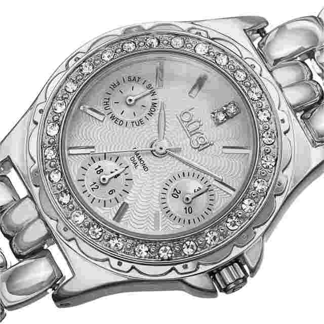 New Women's Burgi BUR117SS Diamond Dial Multifunction Silver-tone Bracelet Watch
