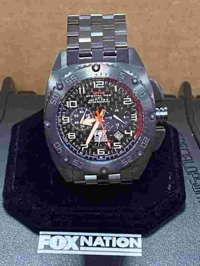 MTM FOUNDER SPECIAL OPS PATRIOT FOX NATION 44mm SS/ TITANIUM QUARTZ WATCH.