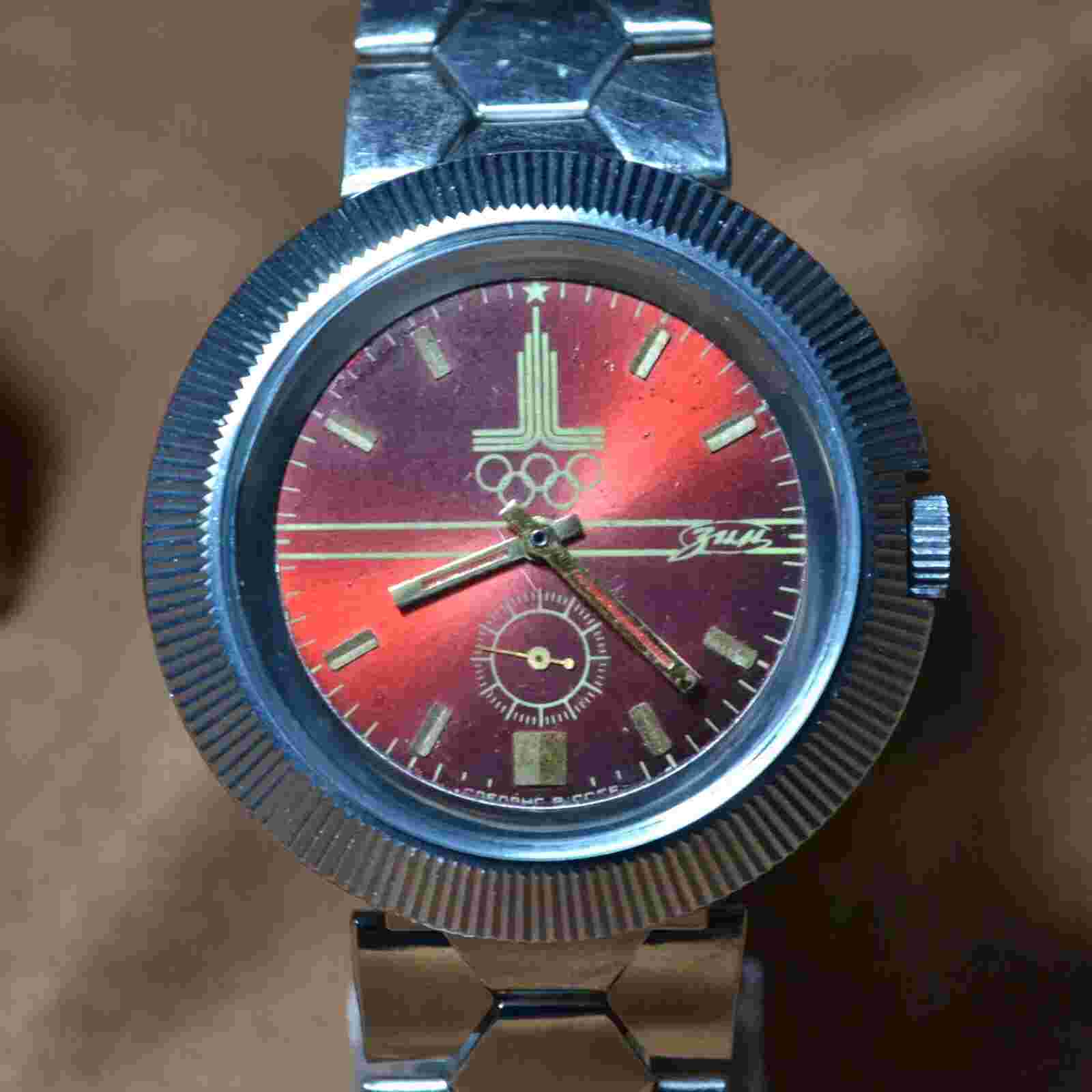 Soviet Watch Pobeda ZIM Vintage Men's Wristwatch Olympic Games USSR Serviced
