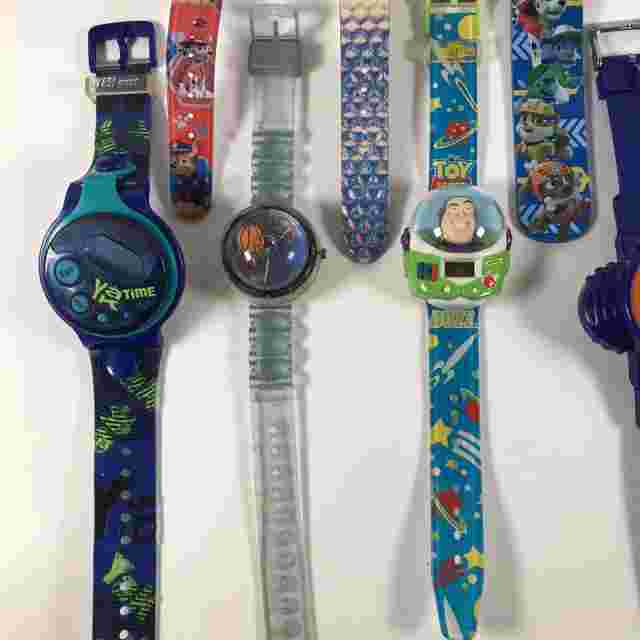 Lot of 11 Watches Buzz Lightyear Pikachu Trendmasters Ben 10 + Mostly Vtg As Is