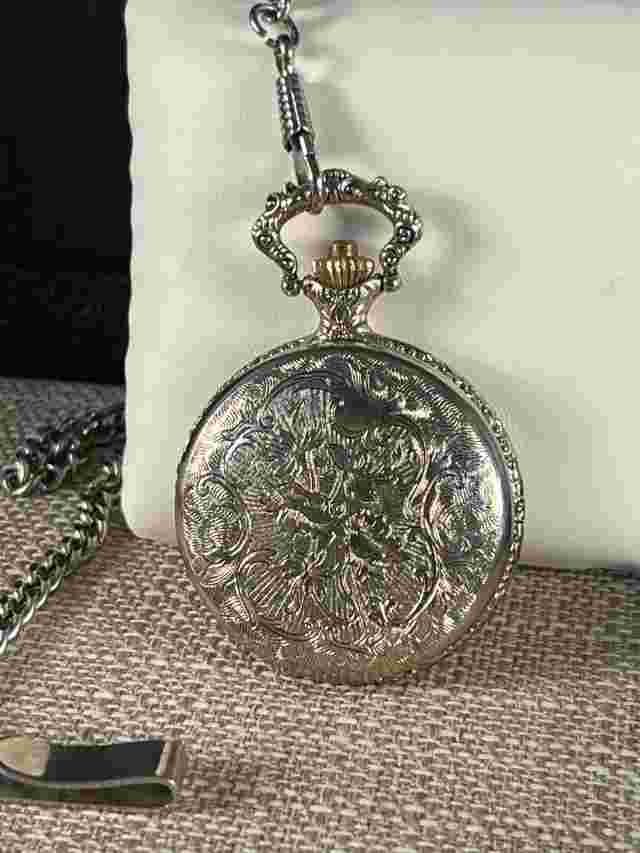 Vintage Quintel Pocket Watch. Lunar Phase. With Chain