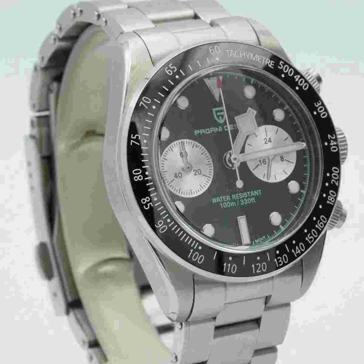 Pagani Design Chronograph Mens Watch 40MM Steel Black Nice Condition PD-1718