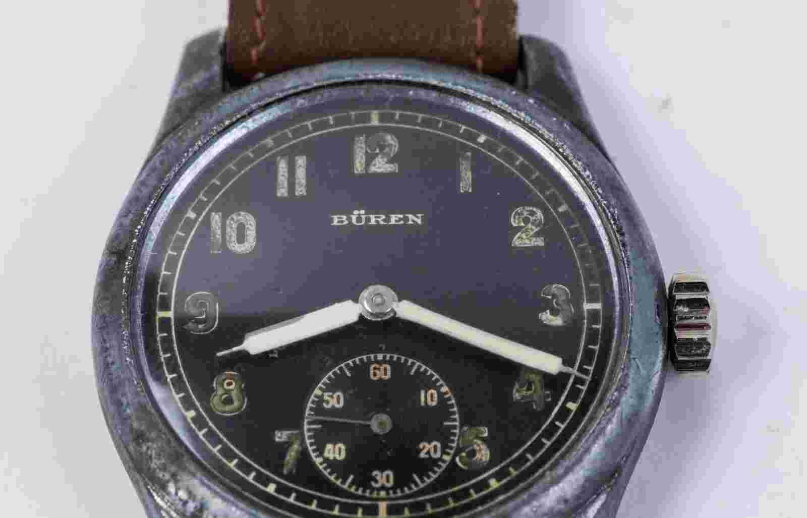 Vintage Swiss Watch BUREN German Army Military WW2  Büren