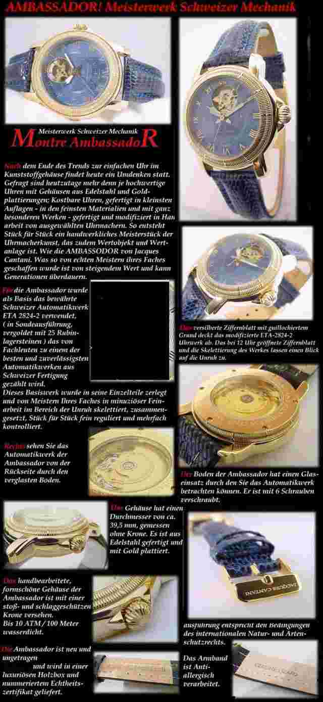 Automatic Men's Watch Jacques Cantani Swiss Made Eta 2824-2 Mechanic JC-930