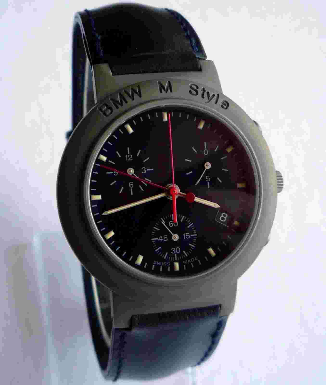 BMW M Style Power Motorsport Racing Titanium Accessory Sport Watch Chronograph