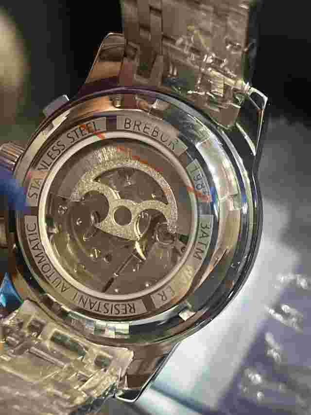 Brebor BB Automatic Mens Silver Watch Water Resistant 3ATM Stainless Steel