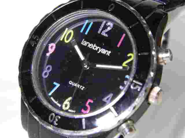 Women's Lane Bryant Black Face & Neon Number Watch. New Battery. 2 Year Warranty