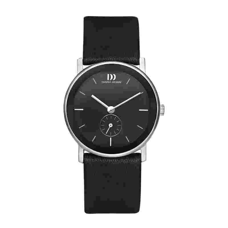 Danish Design IV13Q925 Black Dial Steel Black Leather Quartz Women's Watch