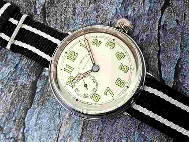 Rare West end watch co., Secundus white Dial wire lug sub second 2.