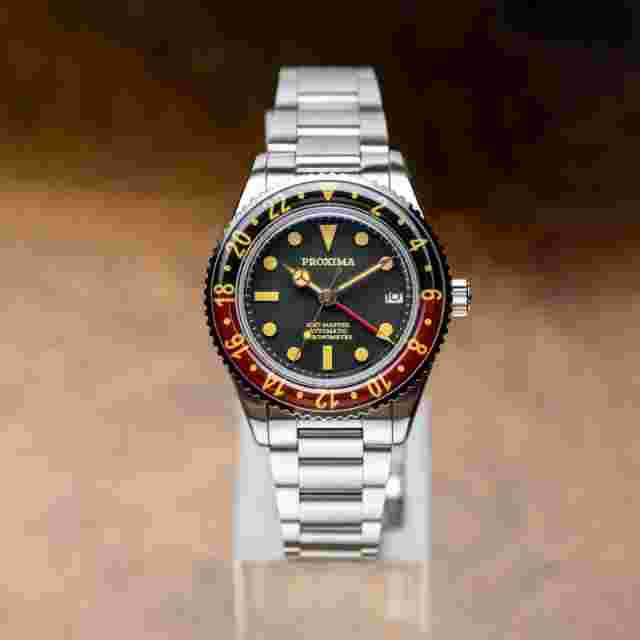 PROXIMA Men Automatic Watch 39MM GMT Mechanical Sapphire Bezel Luminous NH34